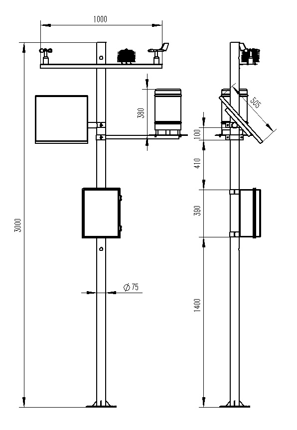 農業氣象監測儀器尺寸圖
